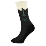 Halloween Vampire Silhouette Print Crew Socks