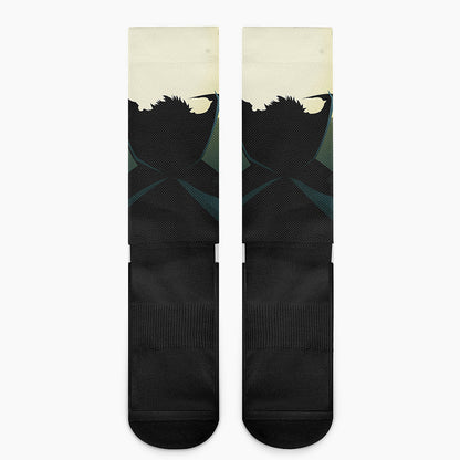 Halloween Vampire Silhouette Print Crew Socks