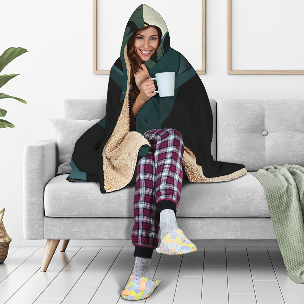 Halloween Vampire Silhouette Print Hooded Blanket