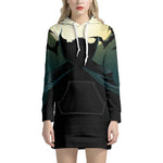 Halloween Vampire Silhouette Print Hoodie Dress