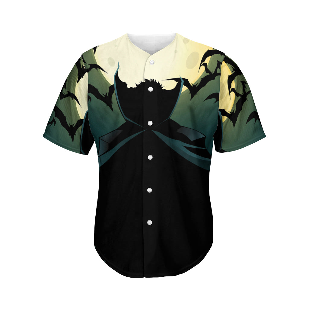 Halloween Vampire Silhouette Print Men's Baseball Jersey