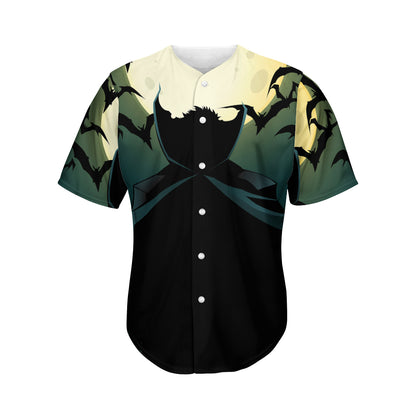 Halloween Vampire Silhouette Print Men's Baseball Jersey