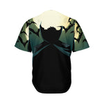 Halloween Vampire Silhouette Print Men's Baseball Jersey