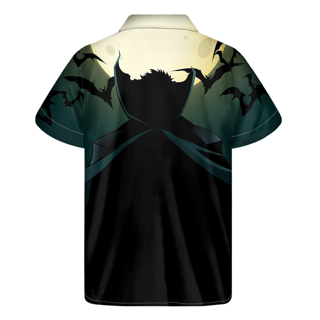 Halloween Vampire Silhouette Print Men's Short Sleeve Shirt