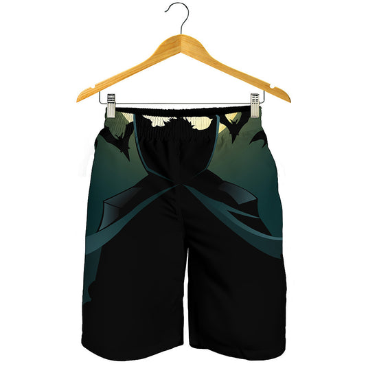 Halloween Vampire Silhouette Print Men's Shorts