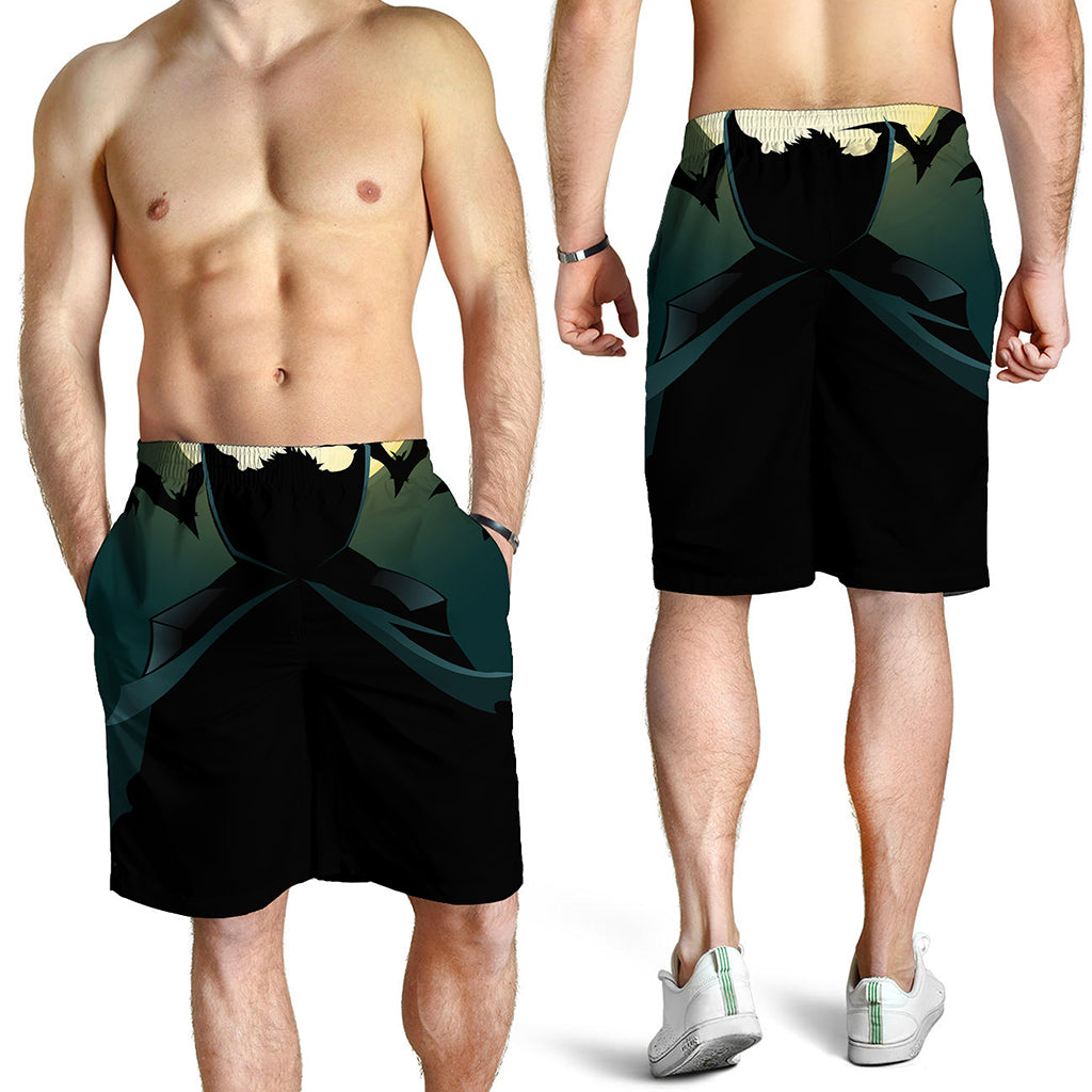 Halloween Vampire Silhouette Print Men's Shorts
