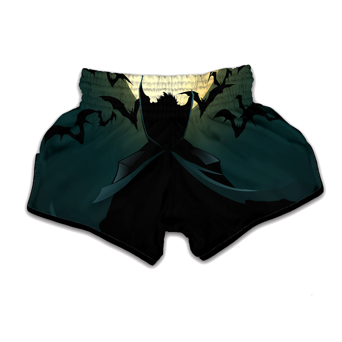 Halloween Vampire Silhouette Print Muay Thai Boxing Shorts