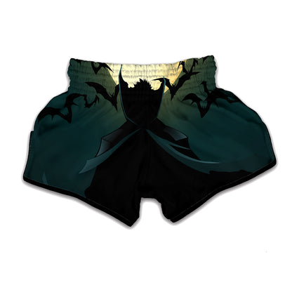 Halloween Vampire Silhouette Print Muay Thai Boxing Shorts