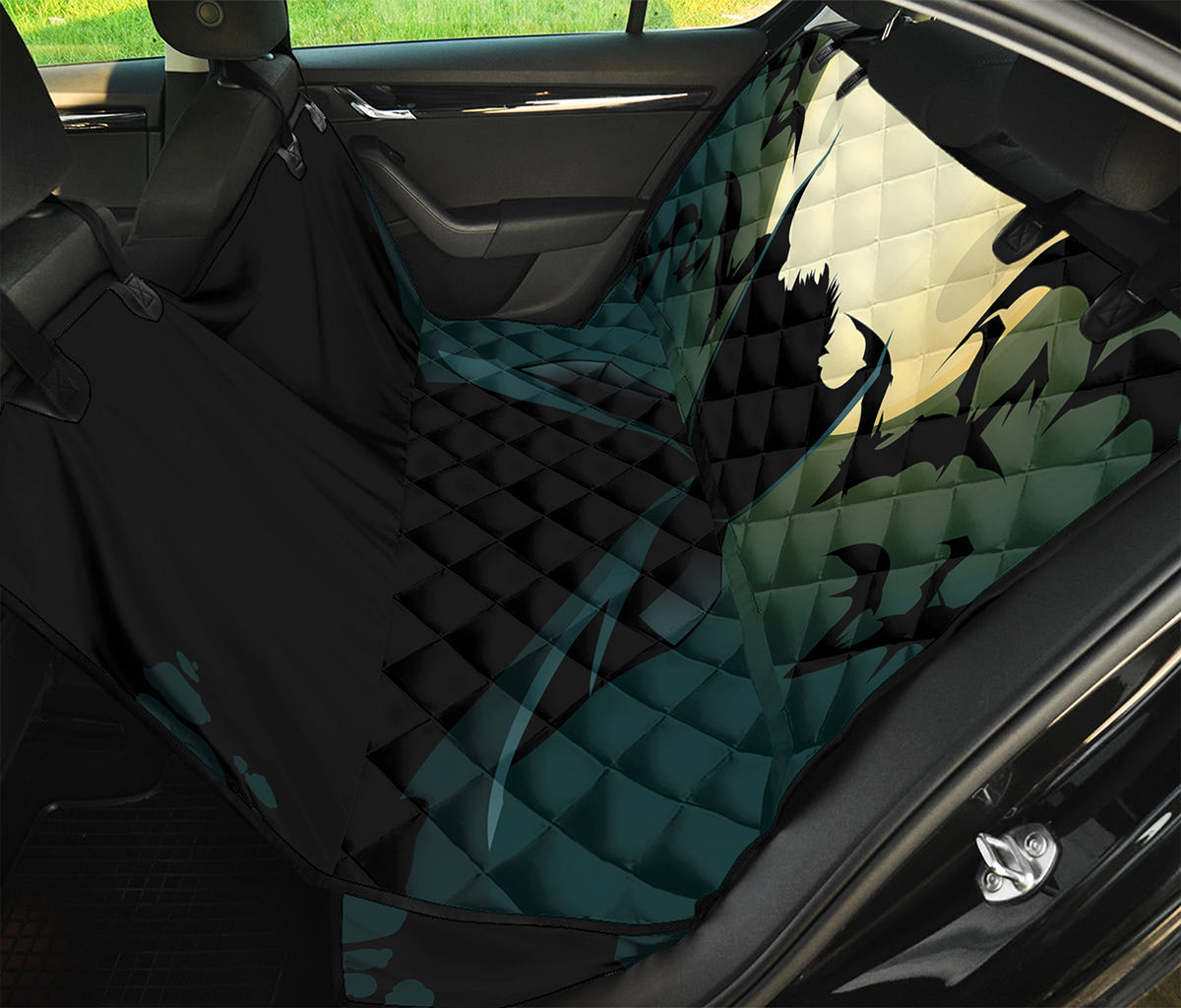 Halloween Vampire Silhouette Print Pet Car Back Seat Cover