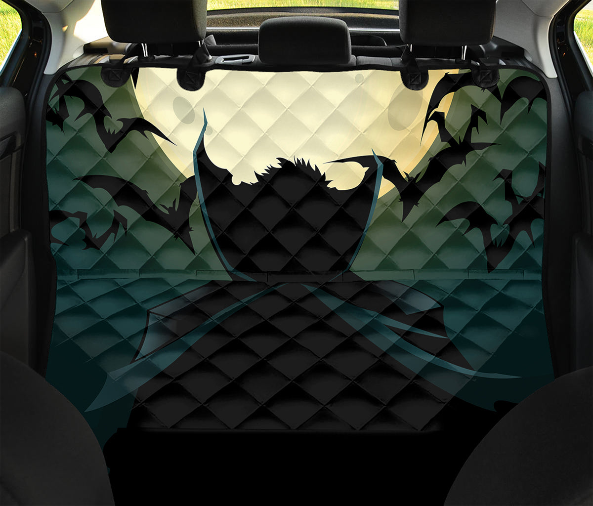 Halloween Vampire Silhouette Print Pet Car Back Seat Cover