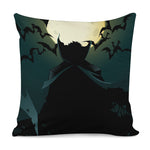 Halloween Vampire Silhouette Print Pillow Cover