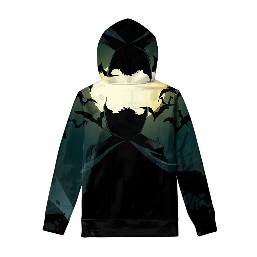 Halloween Vampire Silhouette Print Pullover Hoodie