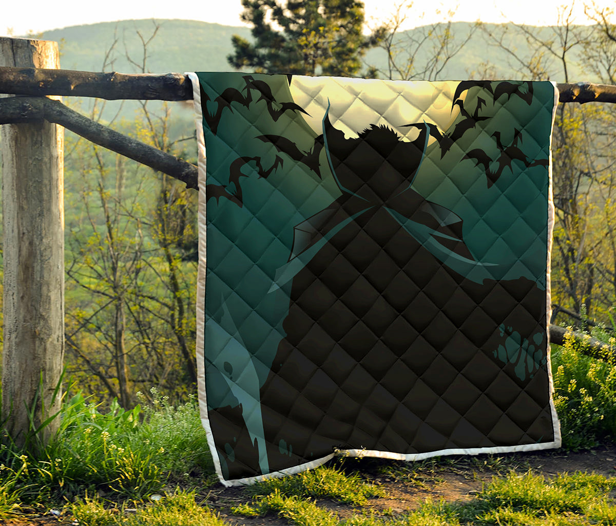 Halloween Vampire Silhouette Print Quilt
