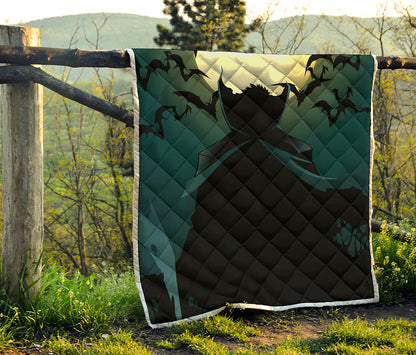Halloween Vampire Silhouette Print Quilt
