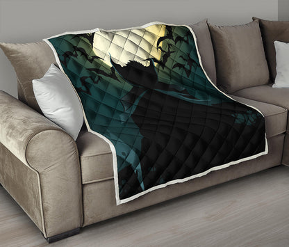 Halloween Vampire Silhouette Print Quilt