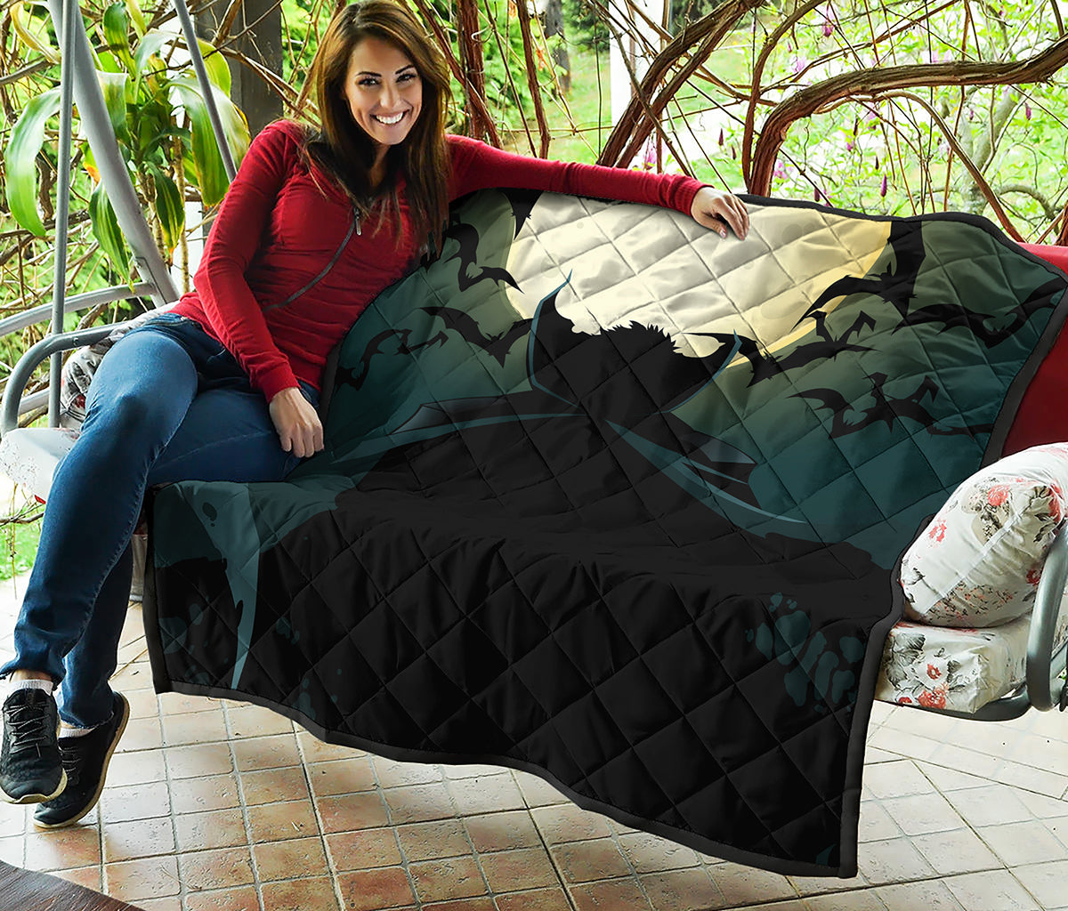 Halloween Vampire Silhouette Print Quilt