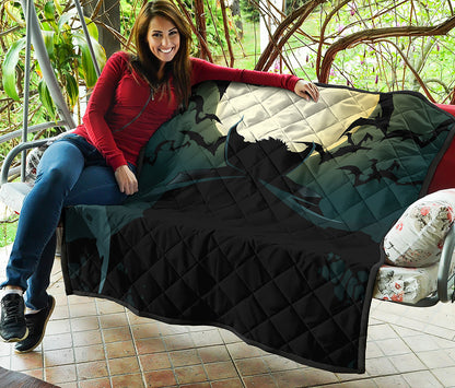 Halloween Vampire Silhouette Print Quilt