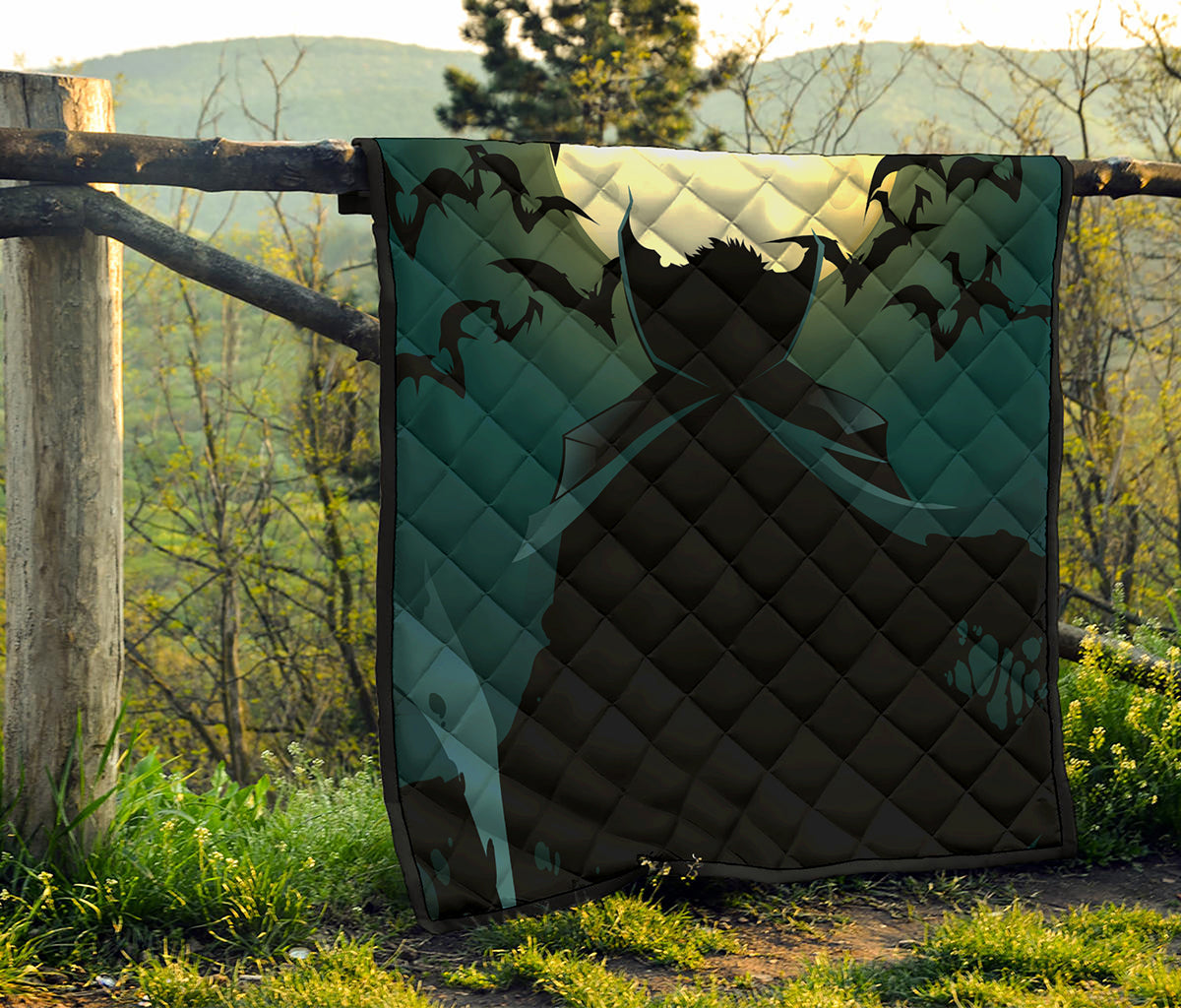 Halloween Vampire Silhouette Print Quilt