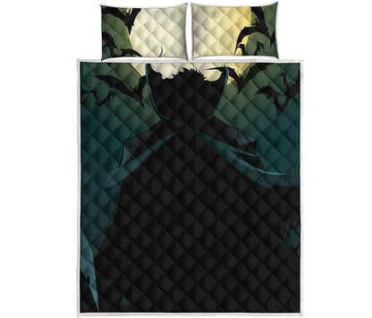 Halloween Vampire Silhouette Print Quilt Bed Set