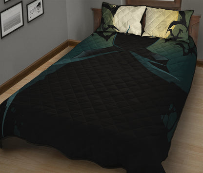 Halloween Vampire Silhouette Print Quilt Bed Set