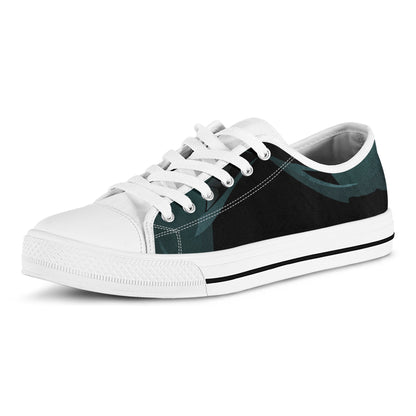 Halloween Vampire Silhouette Print White Low Top Shoes