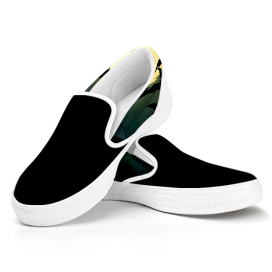 Halloween Vampire Silhouette Print White Slip On Shoes