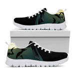 Halloween Vampire Silhouette Print White Sneakers