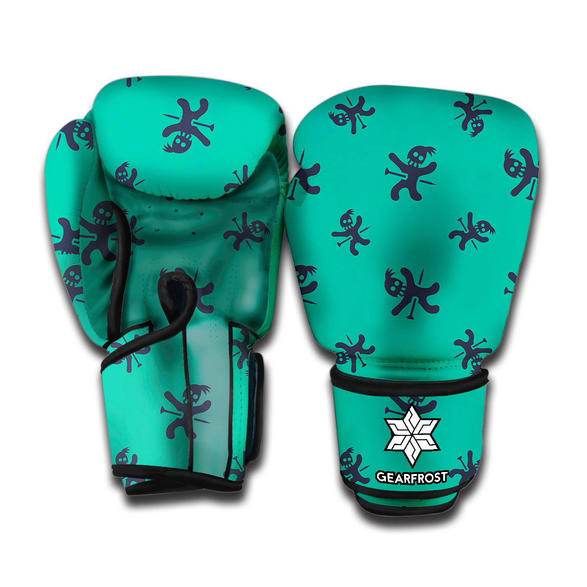 Halloween Voodoo Doll Pattern Print Boxing Gloves