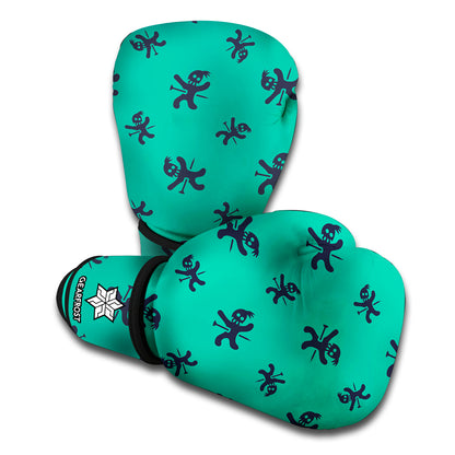 Halloween Voodoo Doll Pattern Print Boxing Gloves