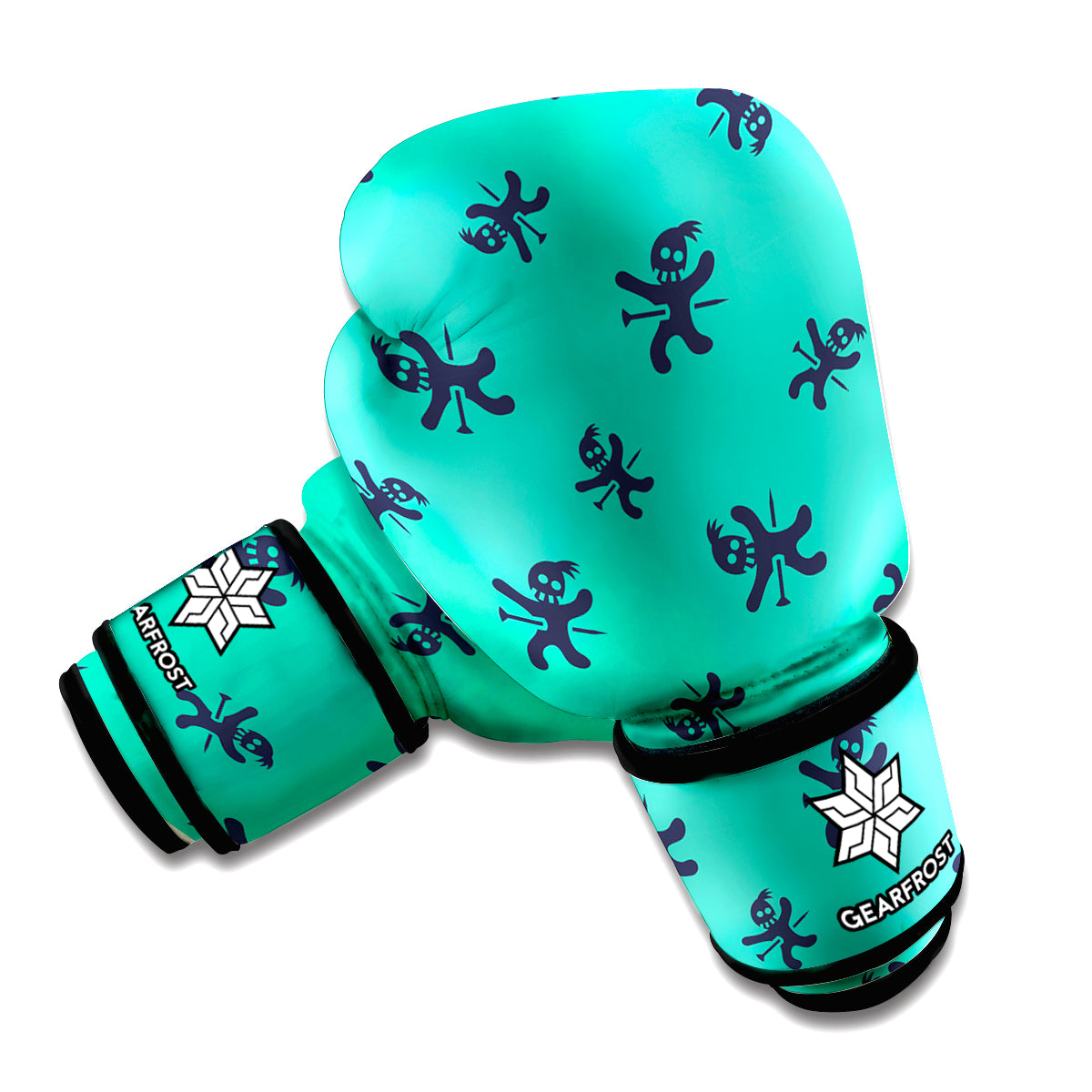 Halloween Voodoo Doll Pattern Print Boxing Gloves