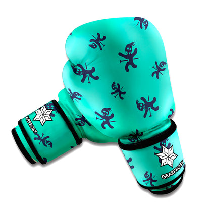 Halloween Voodoo Doll Pattern Print Boxing Gloves