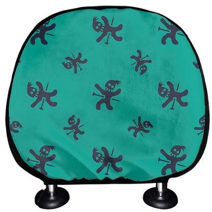 Halloween Voodoo Doll Pattern Print Car Headrest Covers