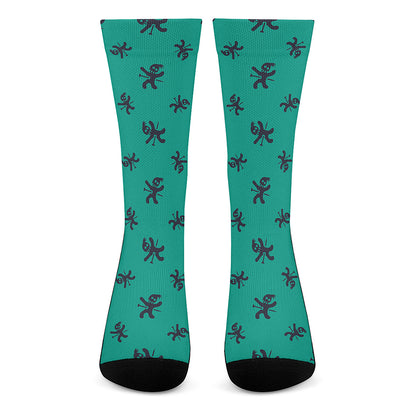 Halloween Voodoo Doll Pattern Print Crew Socks