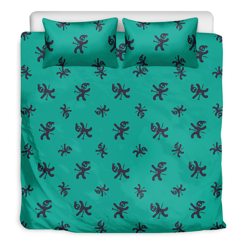 Halloween Voodoo Doll Pattern Print Duvet Cover Bedding Set