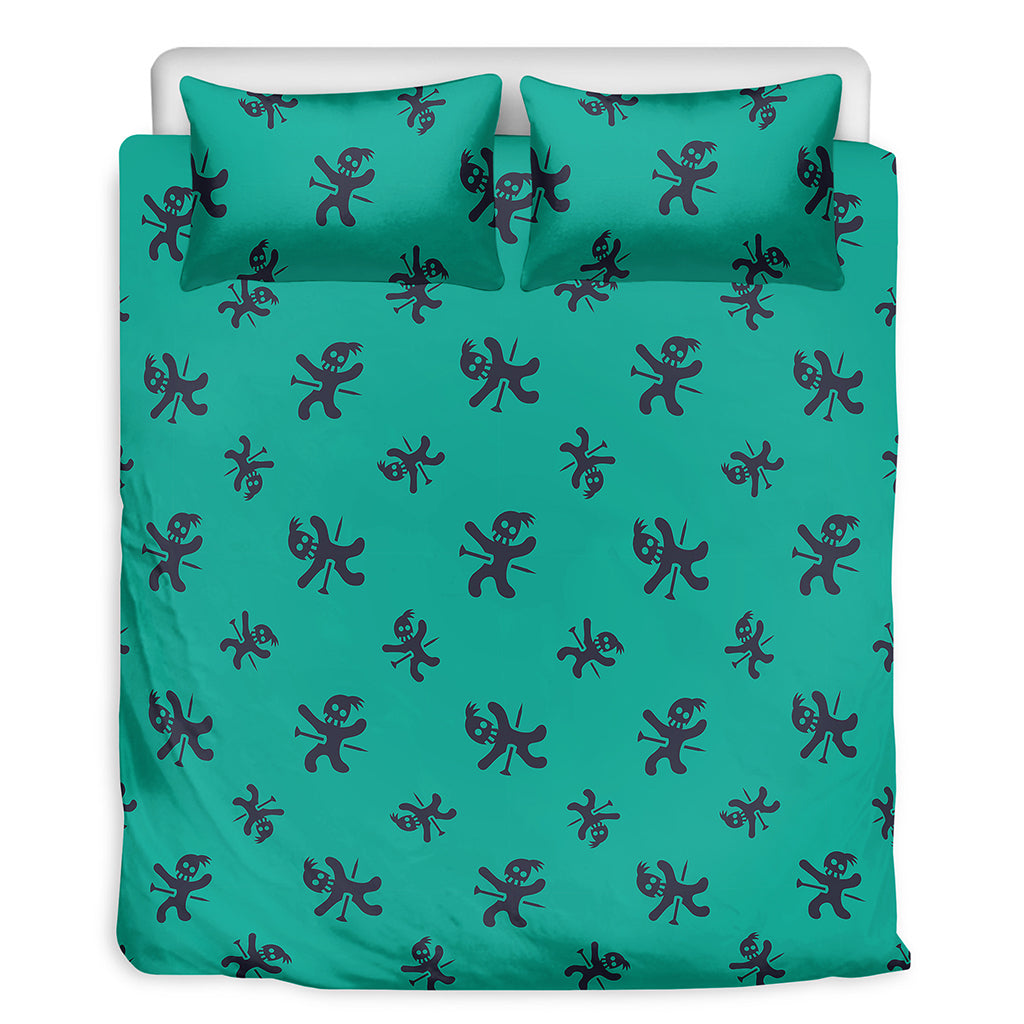 Halloween Voodoo Doll Pattern Print Duvet Cover Bedding Set