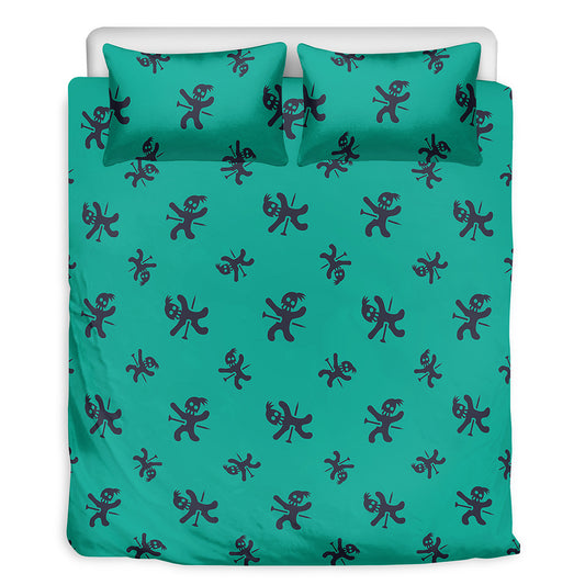 Halloween Voodoo Doll Pattern Print Duvet Cover Bedding Set