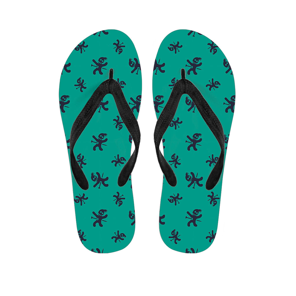 Halloween Voodoo Doll Pattern Print Flip Flops