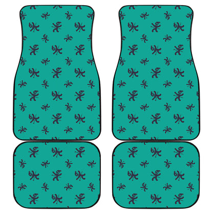 Halloween Voodoo Doll Pattern Print Front and Back Car Floor Mats