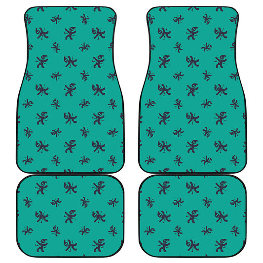 Halloween Voodoo Doll Pattern Print Front and Back Car Floor Mats