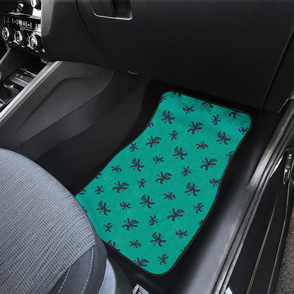 Halloween Voodoo Doll Pattern Print Front and Back Car Floor Mats