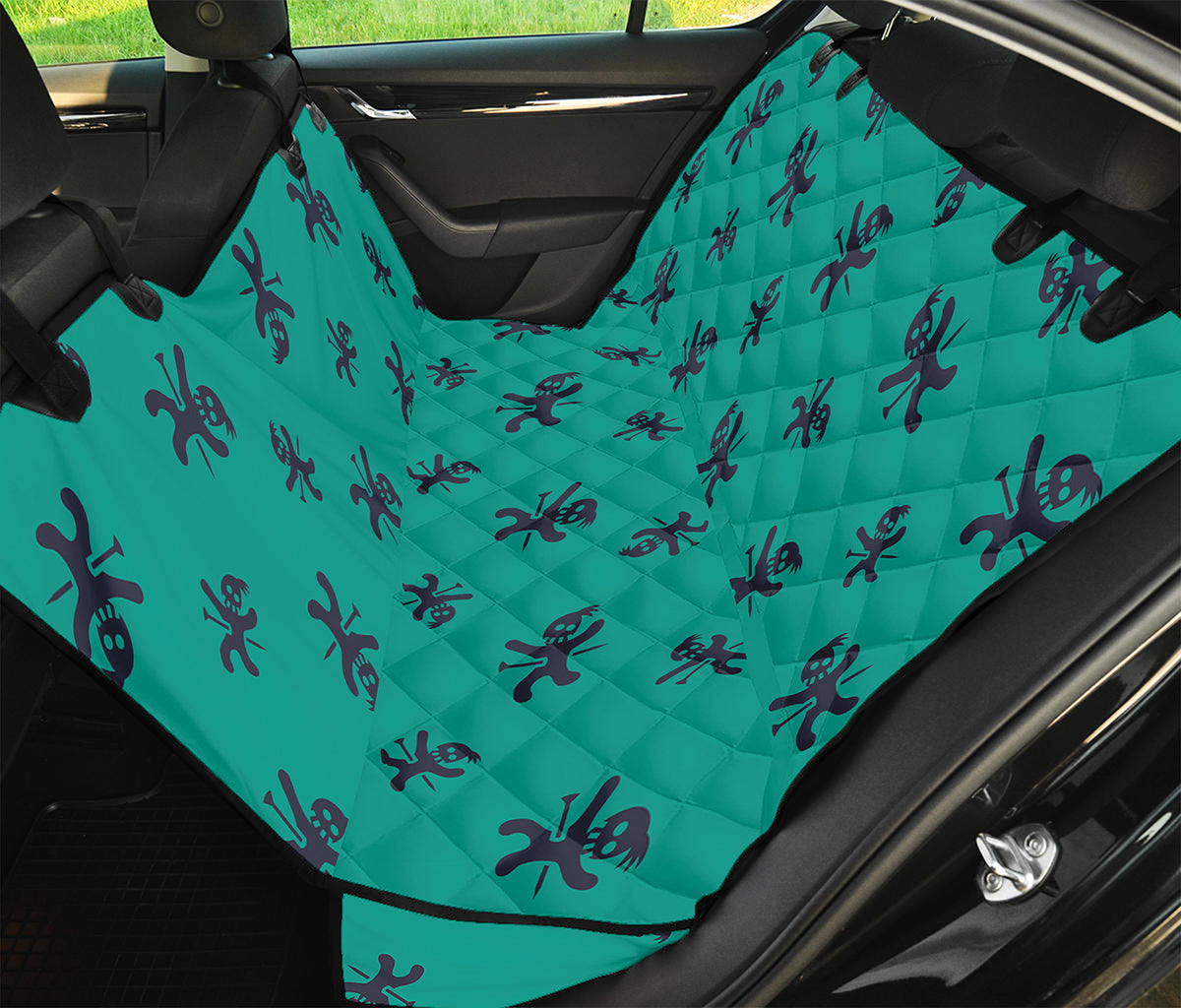 Halloween Voodoo Doll Pattern Print Pet Car Back Seat Cover