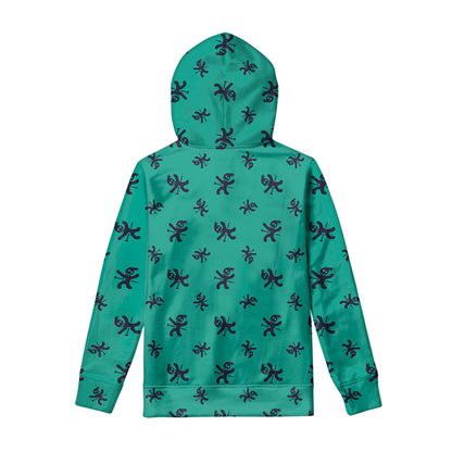 Halloween Voodoo Doll Pattern Print Pullover Hoodie