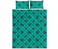 Halloween Voodoo Doll Pattern Print Quilt Bed Set