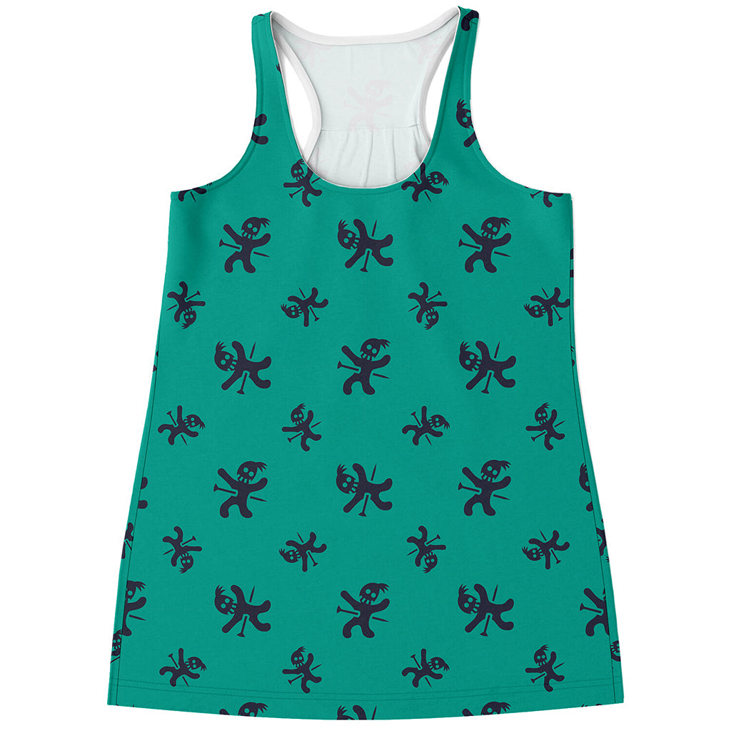 Halloween Voodoo Doll Pattern Print Women's Racerback Tank Top