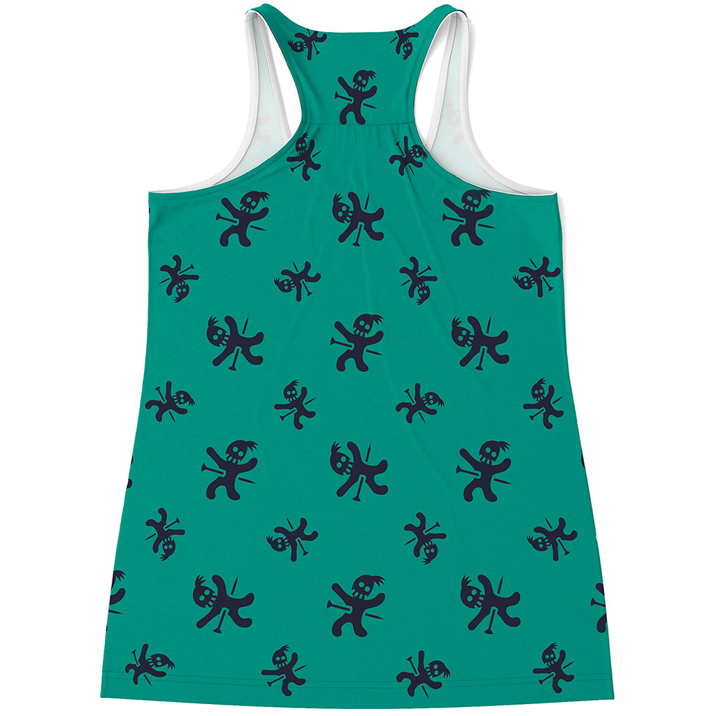 Halloween Voodoo Doll Pattern Print Women's Racerback Tank Top