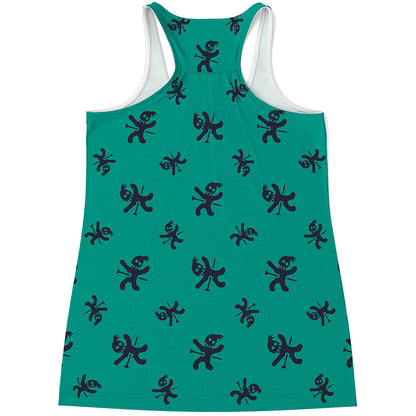Halloween Voodoo Doll Pattern Print Women's Racerback Tank Top