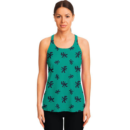 Halloween Voodoo Doll Pattern Print Women's Racerback Tank Top