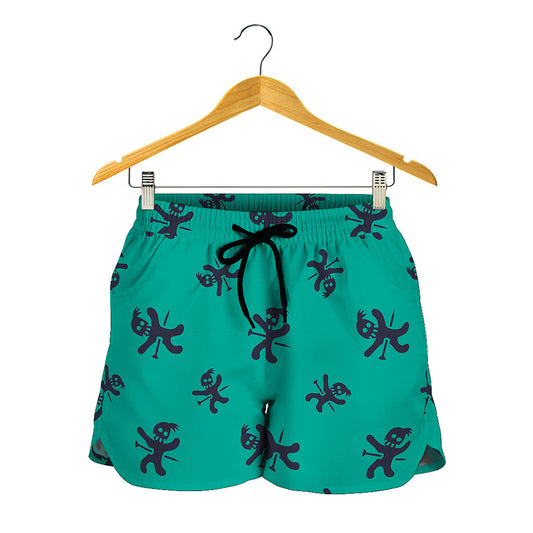 Halloween Voodoo Doll Pattern Print Women's Shorts