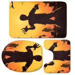 Halloween Walking Zombie Print 3 Piece Bath Mat Set