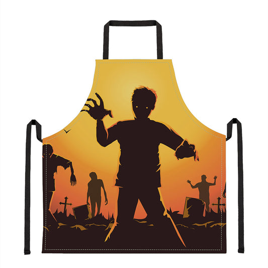 Halloween Walking Zombie Print Apron